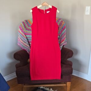 Calvin Klein Bold Red Midi Dress NWT